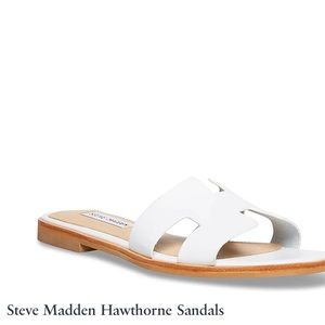 Steve Madden Hawthorne slip-on sandals slippers white beige 8.5 nwt Nordstrom